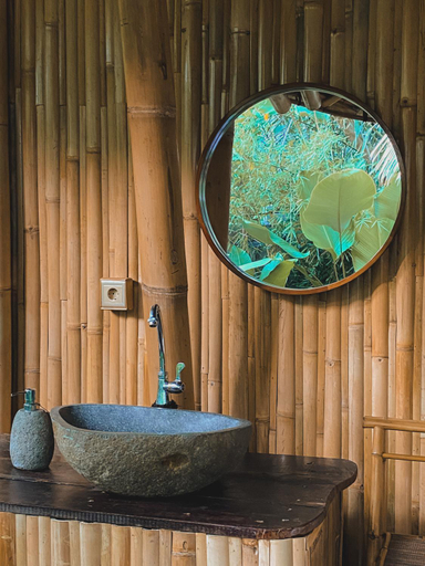 Bathroom, Alamvaya Bali Bamboo House, Karangasem