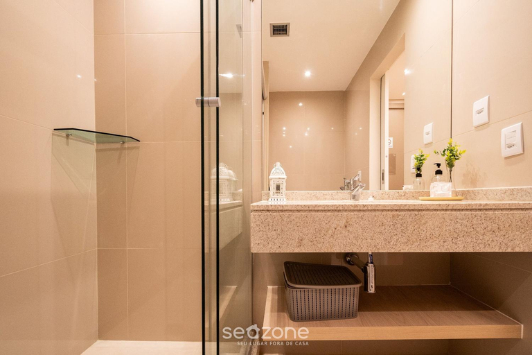 Bathroom 2, Studios aconchegantes no Setor Marista BLS, Goiania