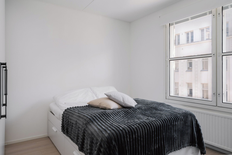Bedroom 3, Modern 1BR Apartment with Balcony, Uusimaa