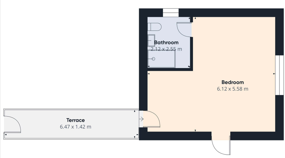 Floor plan 4, Central Guest Room - En-suite, Parking, Birmingham
