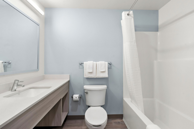 Bathroom 5, WoodSpring Suites Chandler Phoenix Medical Center, Maricopa