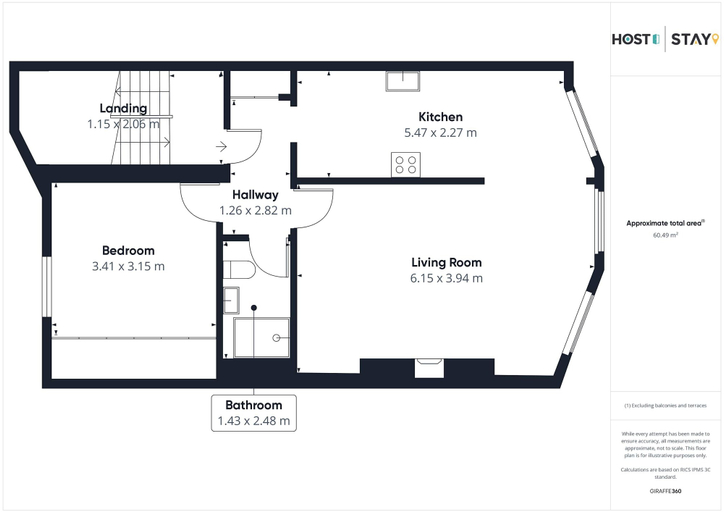 Room 3, Host Stay Brunswick Place Apartment, Brighton and Hove