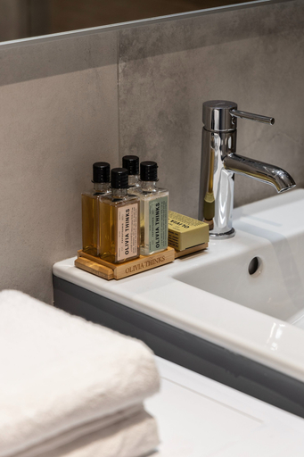 Bathroom sink, Stylish 1BR Retreat Near Alimos Beach Tram, Attica