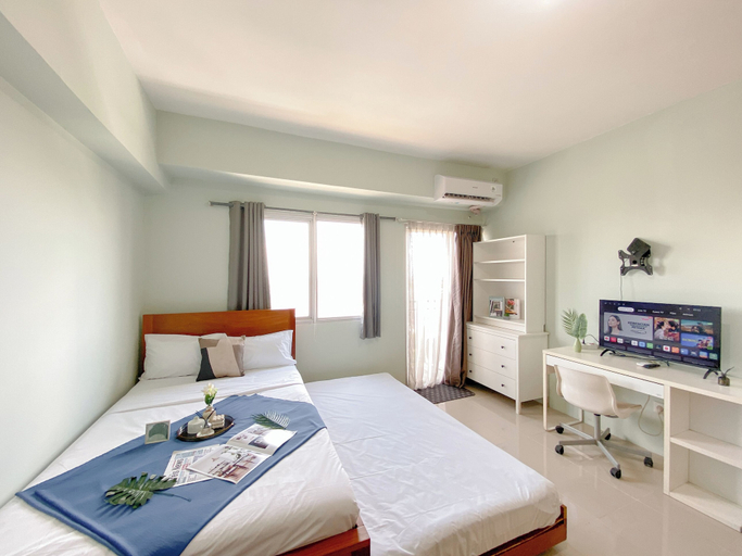 Bedroom, Contemporary Designed Studio Apartment Park View Condominium, Depok