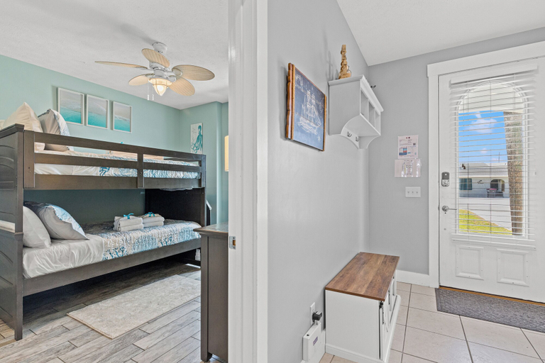 Bedroom, Seafoam Beautiful 3BR Home With Heated Private Pool - 4 Min Walk to Beach!, Bay