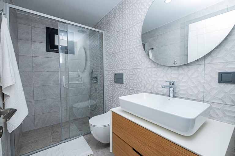 Bathroom, Villa Al Mare 2; Koyunbaba'da Özel Havuzlu Villa, Bodrum