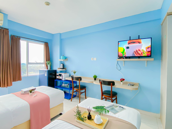 Bedroom 4, Simple Blue Toned Studio (No Kitchen) at Elvis Tower Apartment By Travelio, Cikarang
