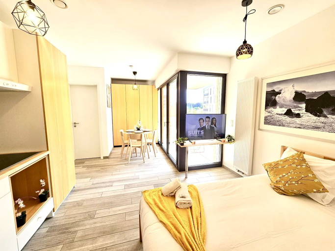 Bedroom 2, Cozy studio with sunny terrace, Luxembourg