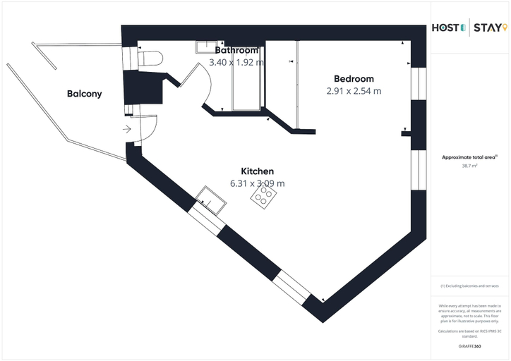 Room 3, Host Stay Apartment 2 Lewes Road, East Sussex