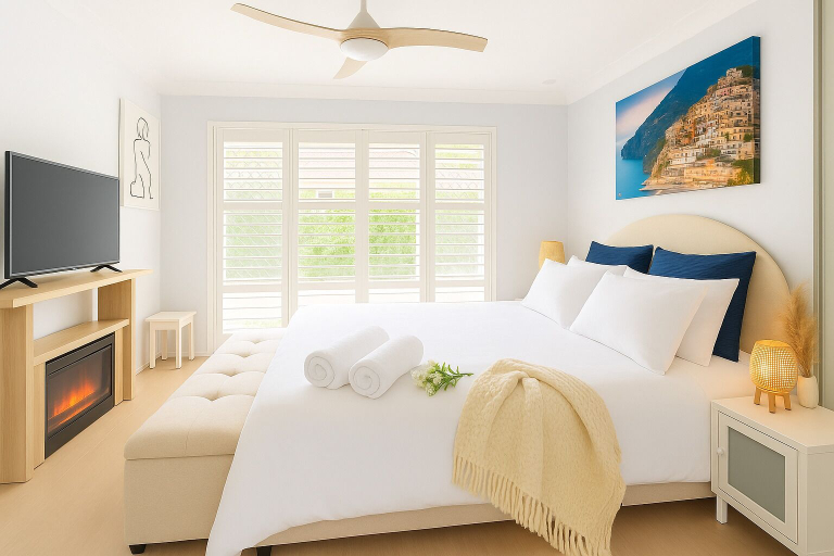 Bedroom 3, Peaceful 2BR Villa Retreat, Campbelltown - North