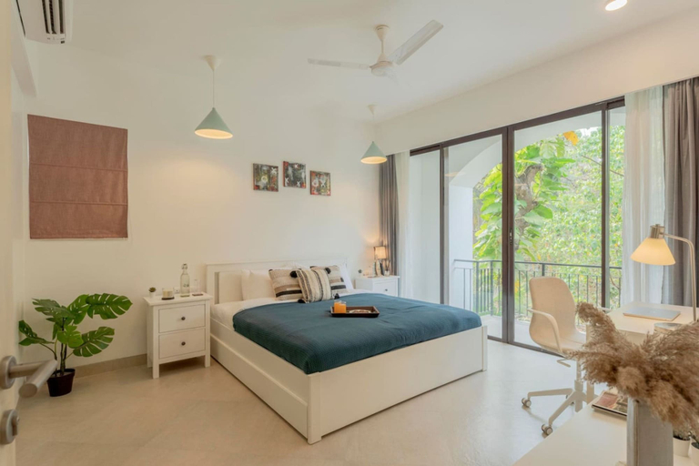 Bedroom 3, 1BR Apt in Candolim With Pool 5 Mins From Beach, North Goa