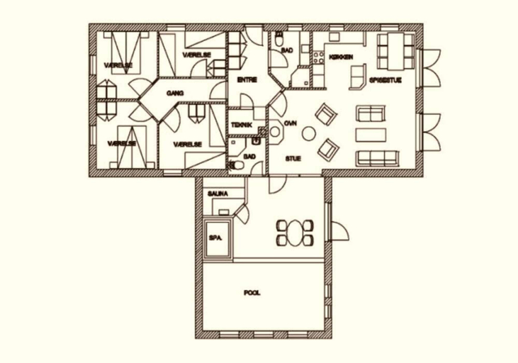 Floor plan, 4 Star Holiday Home in Ulfborg, Ringkøbing-Skjern