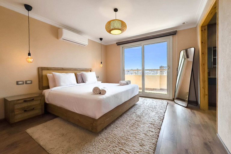Bedroom 3, Xuru Stays I The 1bdr Rustic Rooftop w/ Wow Outdoor Terrace, Heliopolis