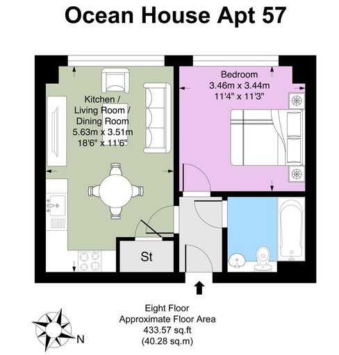 Room 3, Ocean View D By My Getaways, East Sussex