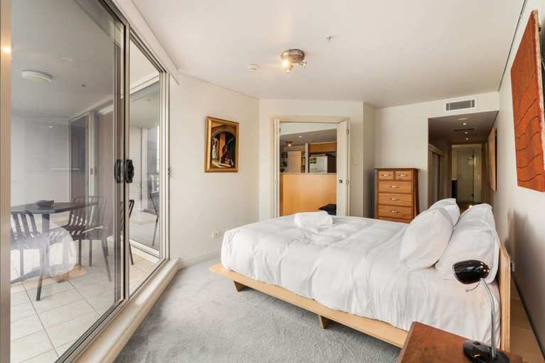 Bedroom 3, Apartment in Iconic Fingerwharf, Sydney