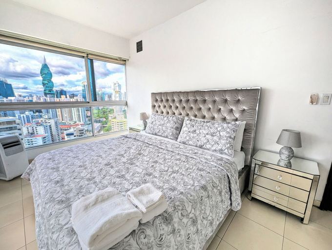 Bedroom, 1 BDR apartment on Balboa Avenue, Panamá