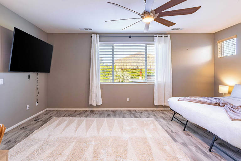Bedroom 3, Luxe Indio Stay w/ Pool, Tiki Bar & Fire Pit Near Coachella Longfellow, Riverside