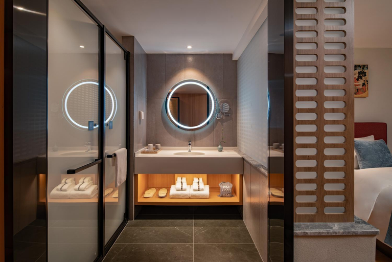 Bathroom 3, 重庆文里苗品茶艺术酒店Chongqing Jiangbei Airport Creative Park Store, Chongqing
