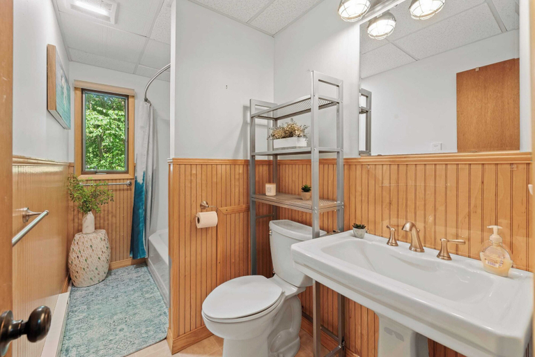 Bathroom 4, Summit Shores Tranquil Escape Designed for Groups w/ Hot Tub, Fire Pit + Game Room, Carbon
