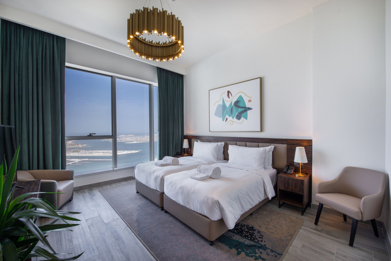 Bedroom, Maison Privee - Chic Coastal Escape w/ Sea Views on Palm Entry, Dubai
