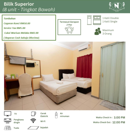 Bedroom 2, DNELAYAN BEACH RESORT, Alor Gajah