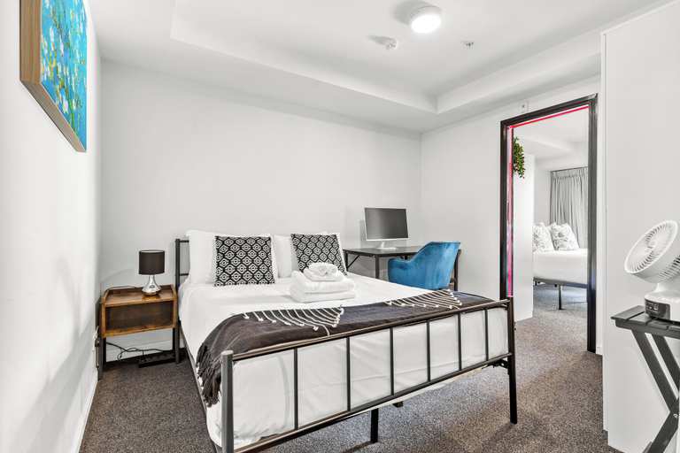 Bedroom 3, 2BR Apt with Parking in Prime Spot Zodiak Stays, Waitakere