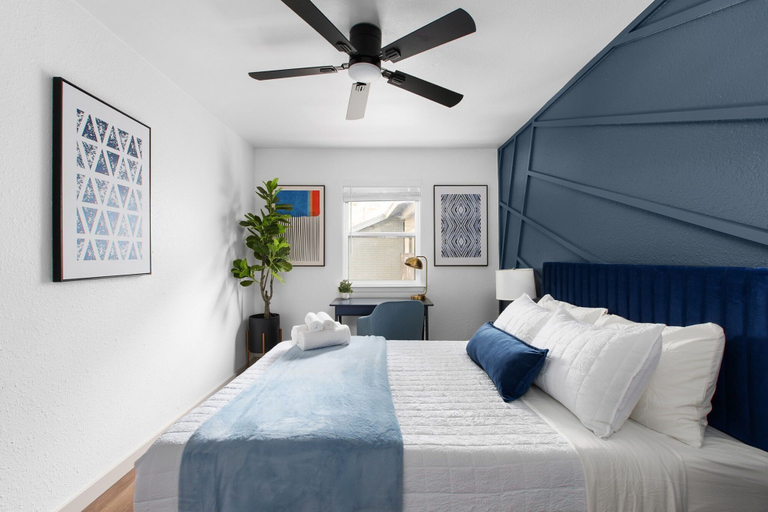 Bedroom 2, Posh & Serene 2BR w Private Patio, Travis