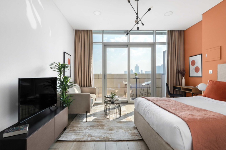 Bedroom 4, Silkhaus Cozy Studio In Difc Burj Khalifa View, Dubai