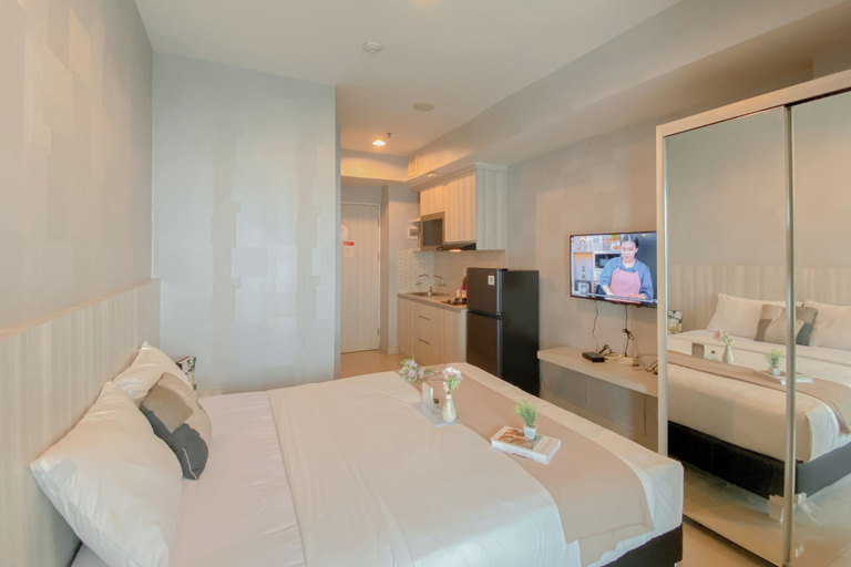 Bedroom, Good Choice And Homey Studio Grand Kamala Lagoon Apartment, Bekasi