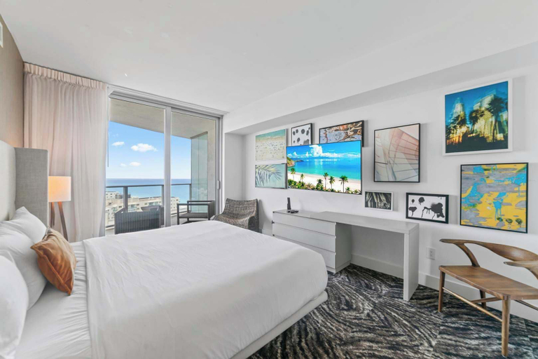 Bedroom, Sunny Balcony - Beautiful Stay for 2 With Ocean Views & Resort Amenities, Broward