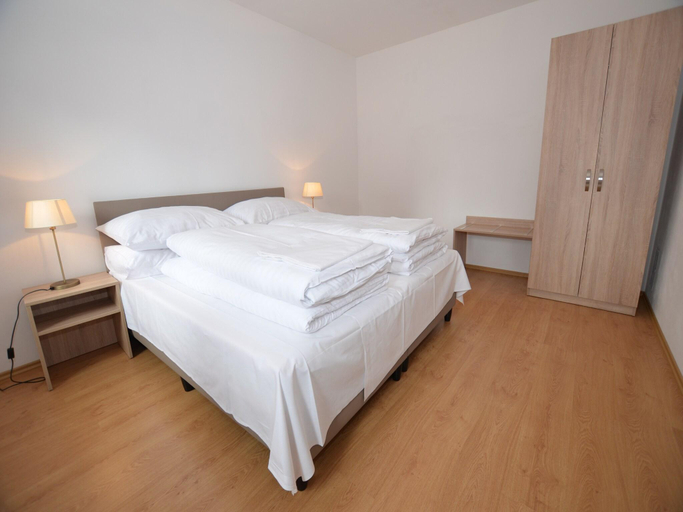 Bedroom, Modish Apartment with Terrace, Garden Furniture, Heating, Český Krumlov