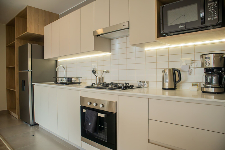 Private kitchen, w Impressive 2BR With Balcony in Miraflores, Lima