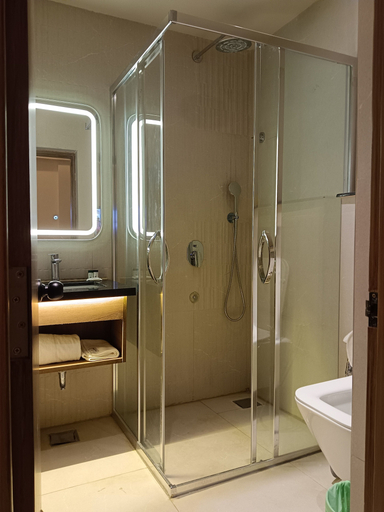 Bathroom 5, hotel muthahalli grand, Bangalore