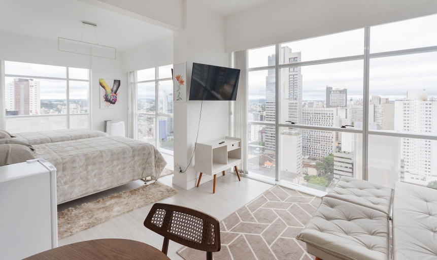 Bedroom, Studio cond c/ piscina 180m Hard Rock café ESR1912, Curitiba