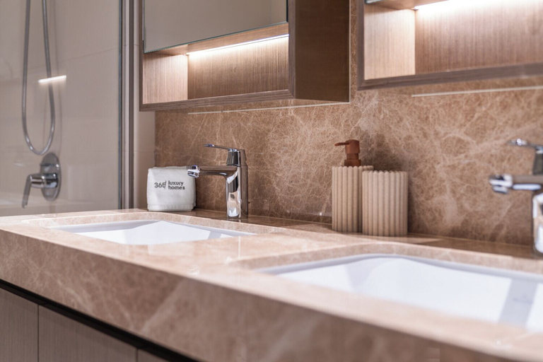 Bathroom 2, Upscale 2-BR in Grand Bleu by Elie Saab, Dubai