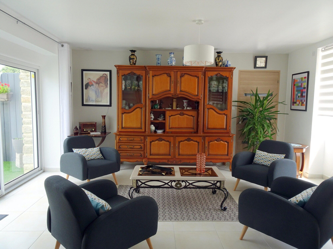 Living room 2, Stone House in Pont-l'abbe Near La Torche, Finistère