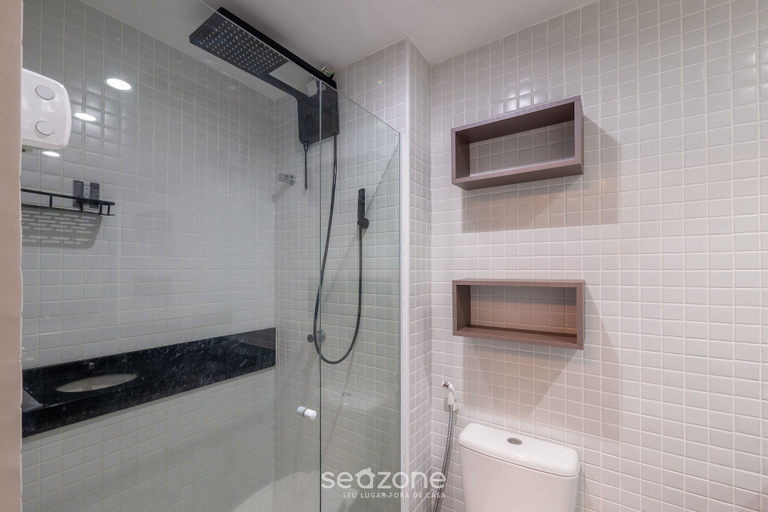 Bathroom 3, 1 Bedroom Apart w/ Air 120m From the Beach Esb0310, Salvador