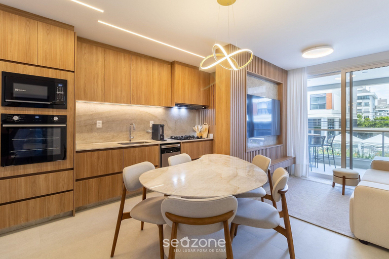 Private kitchen 5, New apt w/ Barbecue 300m From the Beach - Bel0201, Florianopolis