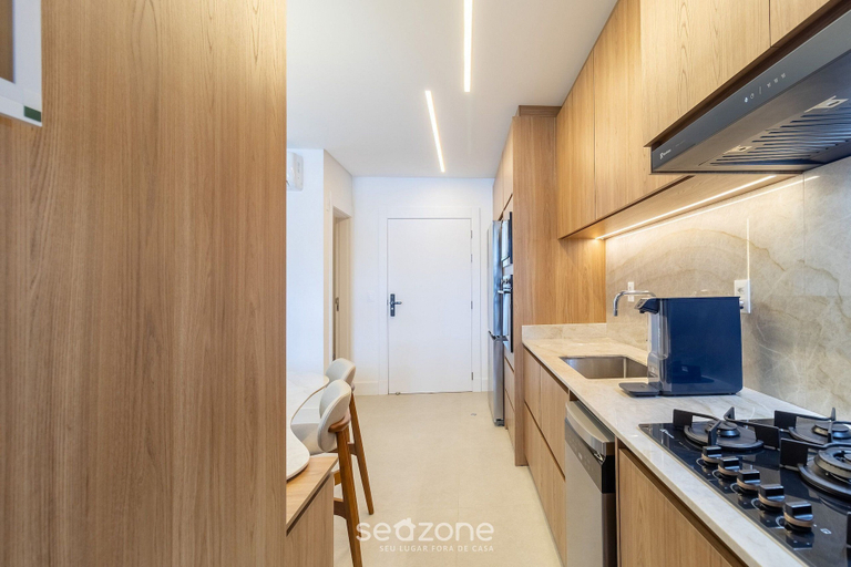 Private kitchen 3, New apt w/ Barbecue 300m From the Beach - Bel0201, Florianopolis