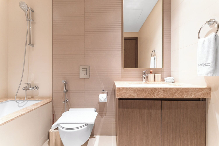 Bathroom 3, Designer 2BR Grand Bleu by Elie Saab, Dubai
