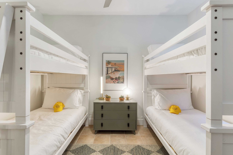 Bedroom 3, Pool + Hot Tub, Yard, Games Chic Midcentury Design Painted Sand by Avantstay, Riverside
