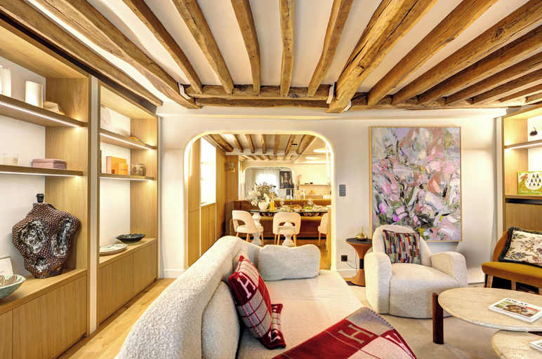 Living area 2, Champs Elysees AC Luxe with Terrace, Paris