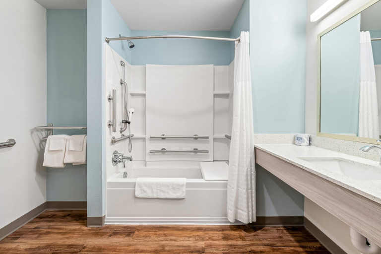 Bathroom 4, Woodspring Suites Charlotte - Arrowood, Mecklenburg