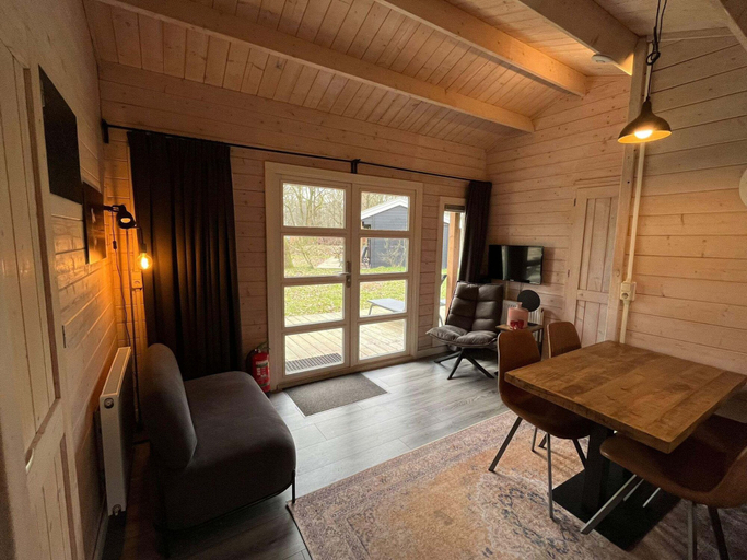 Living room, Wooden Chalet Near Three National Parks, De Wolden
