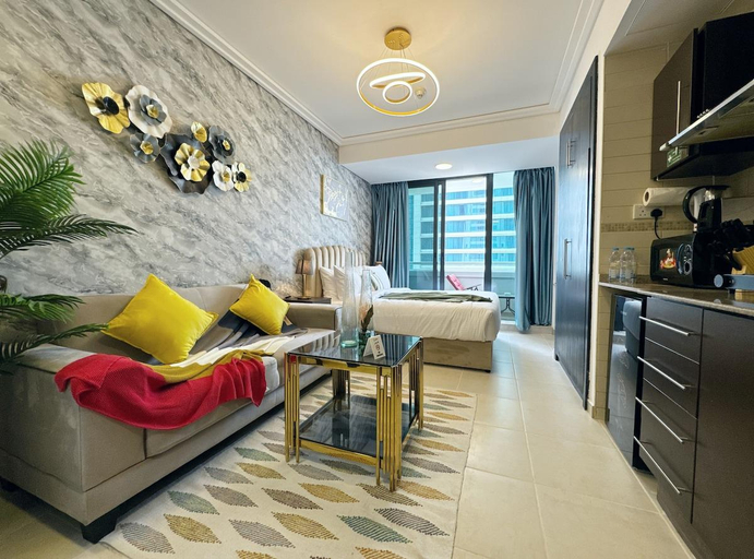 Room plan, Cosmos Living Charming Studio with Balcony, Dubai