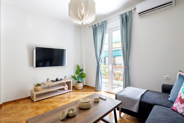 Living room 2, Astrea 1- Bedroom Apartment in Athens, Attica