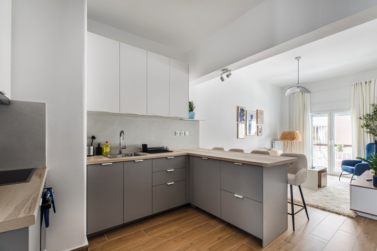 Private kitchen 5, Les Nuances de Blue 1-BR Apt in Athens, Attica