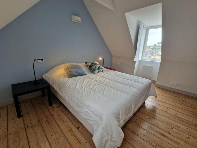 Bedroom 2, House in Terenez with Stunning Harbour Views, Finistère