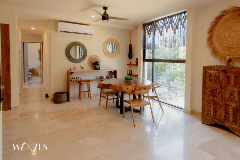 Room 5, Spacious Modern 3BR Apartment in Gated Community With Pool View at Chaan Ha by Waves, Cozumel