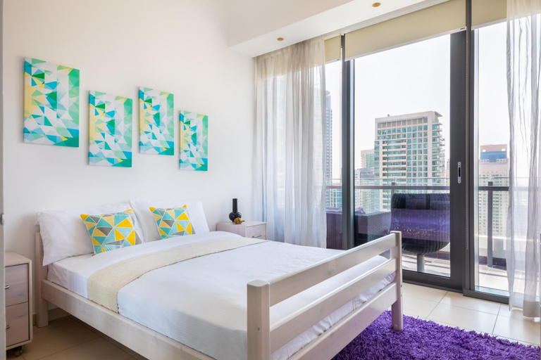 Bedroom 3, Big Bright Luxury Marina View Apt Near Beach, Dubai